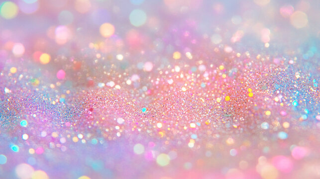 A fairy-tale-inspired glitter background with soft pastel hues, tiny twinkling stars, and a magical glow.