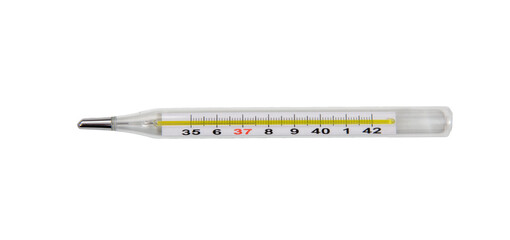 Mercury Classic Body Thermometer isolated on white, transparent