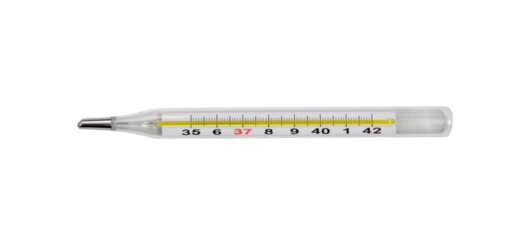 Mercury Classic Body Thermometer isolated on white, transparent