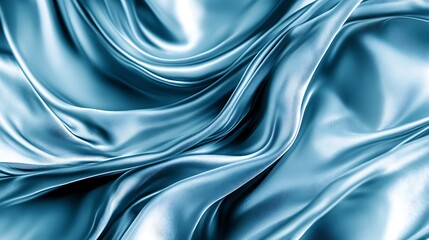 Obraz premium Elegant Draped Blue Silk Fabric Texture Background
