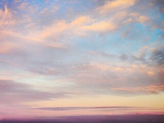 Fluffy clouds in the sky