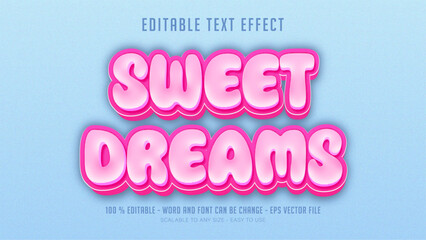 sweet dream editable  text effect