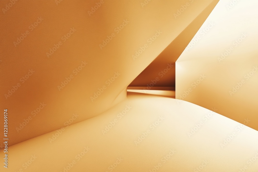 Aufkleber unique interior space with soft curves and warm orange tones inviting exploration and creativity in 
