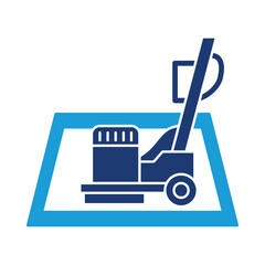 Floor Waxing – Mop and Wax Representing Shiny and Well-Maintained Floors. 