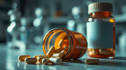 AI-generated images of medicine bottles and pills