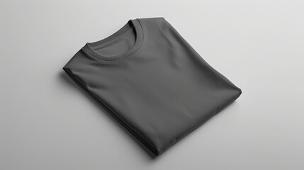 Smooth Folded T-Shirt on a White Background With Subtle Shadow Creating a Clean Minimalist Look for Fashion Display