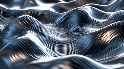Abstract Metallic Waves Flowing Seamlessly