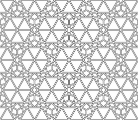 JPG Seamless girih pattern. Girih 6. Traditional Islamic Design. Mosque decoration element. Seamless geometric pattern. Seamless islamic pattern. Background illustration. Morocco seamless pattern.