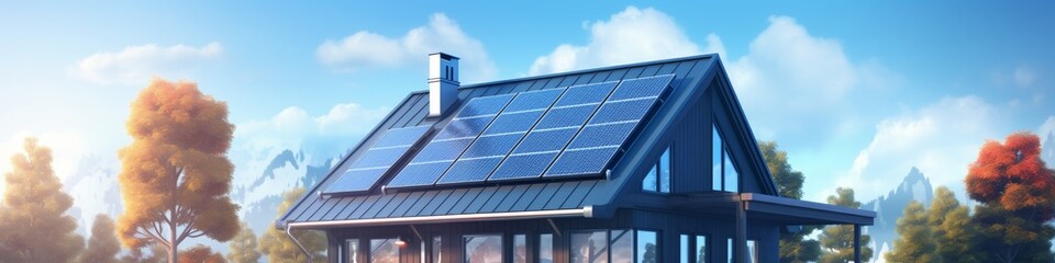 Fototapeta premium Solar power system diagram panels, inverters, and battery energy conversion explained simply