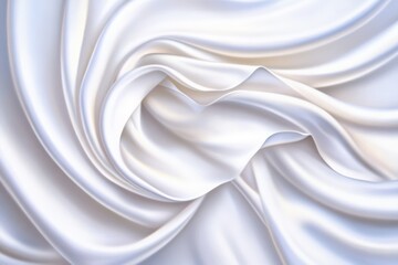 Obraz premium Elegant Draped Soft White Fabric - Luxurious, smooth, flowing, soft, white fabric; elegance, purity, serenity, sophistication, luxury.
