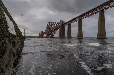 Firth of Forth railway bridge near Edinburgh.