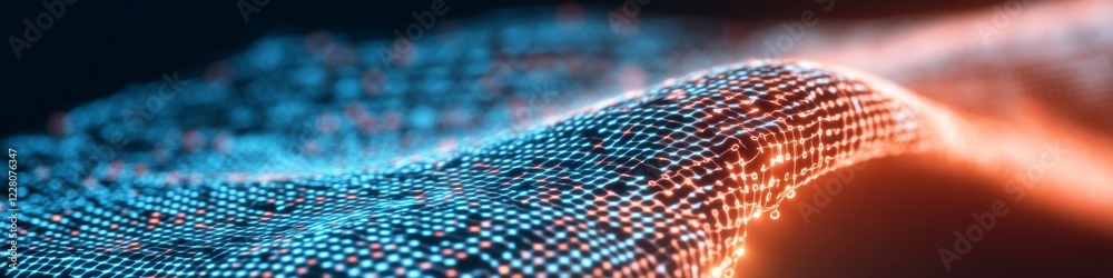 Poster cyber matrix aesthetic hacker silhouette amidst neon digital code wave - cybersecurity content for m