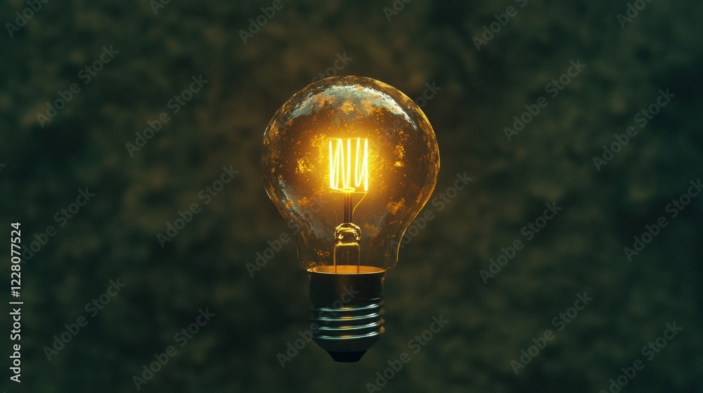 Leinwandbilder Light bulb glowing brightly in a dark setting showcasing vintage design and warm illumination effects creating a cozy atmosphere. Generative AI