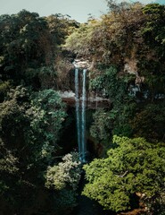 Aerial View of Waterfall in El Valle de Antón – Panama Nature in 4K
