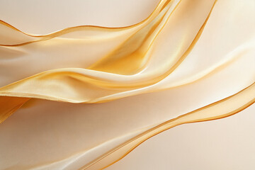 Fototapeta premium Elegant Flowing Golden Waves with Glowing Particles on a Dark Background, Abstract Futuristic Texture and Luxury Artistic Design