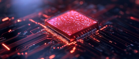 Holographic Tech Regulation Display Data Visualization of Red Circuit Boards - Advanced Oversight Solutions for Modern Digital Compliance in Tech Industry