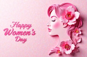 portrait of a woman with pink flowers