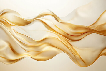 Obraz premium Elegant Flowing Golden Waves with Glowing Particles on a Dark Background, Abstract Futuristic Texture and Luxury Artistic Design