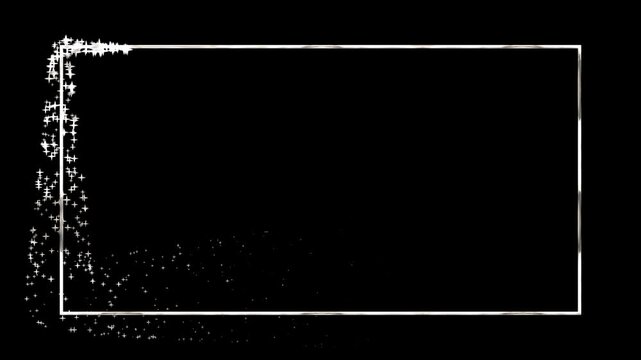 Silver stars in a silver rectangle Perfect for awards, certificates, or backgrounds for celebratory designs. 4k alpha channel