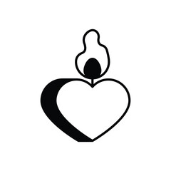 Romantic Candle icon vector stock illustration