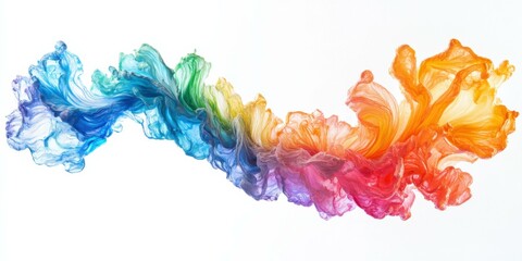 Colorful abstract swirl of ink, suitable for artistic projects, marketing materials, and creative designs.