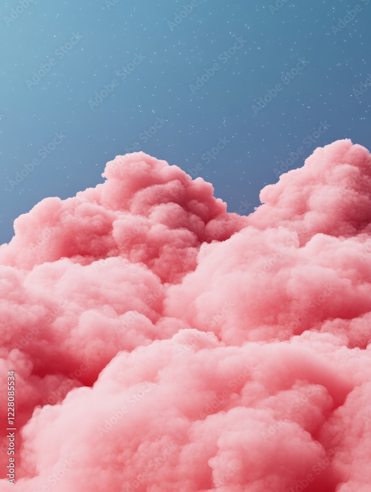 Poster sublime cosmic aesthetics in pink cloud textures visual content for digital marketing and branding i