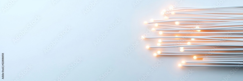 Poster Minimalist Luminous Network Ethereal Light Trails for Digital Communication and Tech Innovation in Contemporary Workspaces and Marketing Design