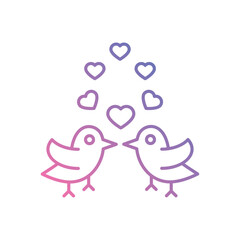 Lovebirds Pair icon vector stock illustration