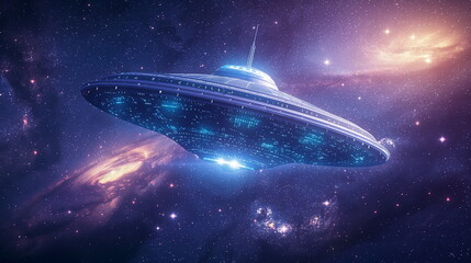 Obraz premium The large screen inside the flying saucer shows th_006