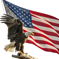 bald eagle with usa flag
