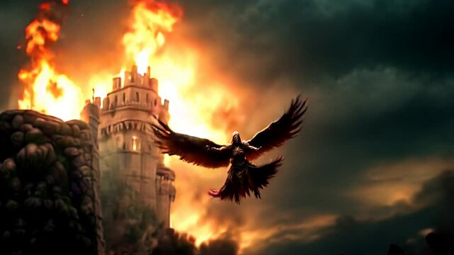 The angel of death video clip. Horror fantasy genre. Creepy image for Halloween.  Scary character from nightmares.