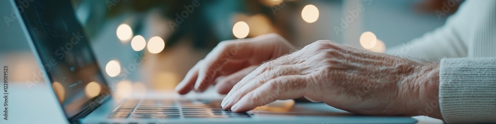 Aufkleber Modern Data-Driven Strategy Male Hands on Sleek Laptop with Digital Graphics - Business Intelligence Tools in Contemporary Financial Analysis for Decision Making