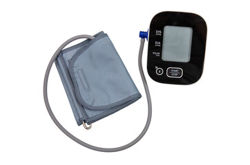 Digital Blood Pressure Monitor isolated on white, transparent