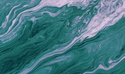 Fototapeta premium Swirling green and white abstract marble pattern