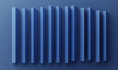 Obraz premium Abstract blue rectangular bars pattern on blue background.