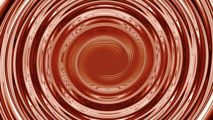 Abstract brown Mocha Mousse background with spiral circle. Swirl backdrop. Glitchy card. Coffee color gradient. Banner, poster or digital template. Modern pop art wallpaper. Flyer. Creamy texture. Bg