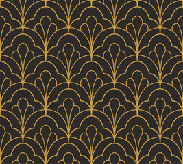 Elegant art nouveau seamless pattern. Abstract minimalist background. Geometric art deco texture.