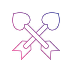 Love Arrows icon vector stock illustration