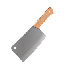 Meat cleaver knife isolated on white background. 3d-rendering