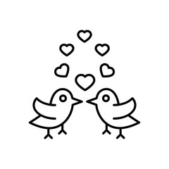 Fototapeta premium Lovebirds Pair icon vector stock illustration