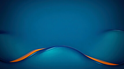 Obraz premium Minimalist abstract background with smooth flowing blue waves and subtle orange highlights