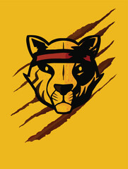 Vector head of cheetah wildlife scratch background, illustration, esport, sport