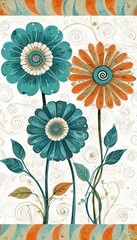 Fototapeta premium digital floral wallpaper background