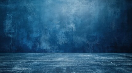 Dark blue textured gradient backdrop with depth for photography and design