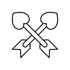 Love Arrows icon vector stock illustration