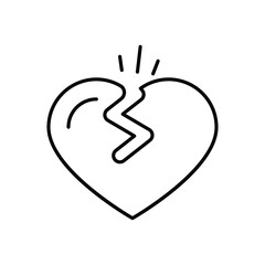 Broken Heart icon vector stock illustration