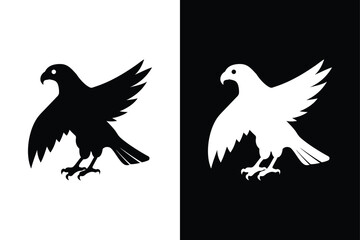 Obraz premium Stylized Hawk Bird Vector Icon for Creative Projects.