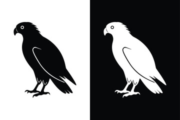 Stylized Hawk Bird Vector Icon for Creative Projects.