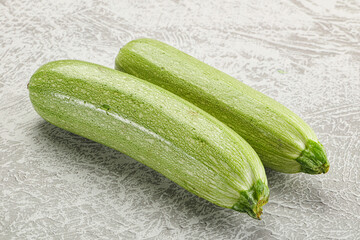 Raw green ripe zucchini vegetable