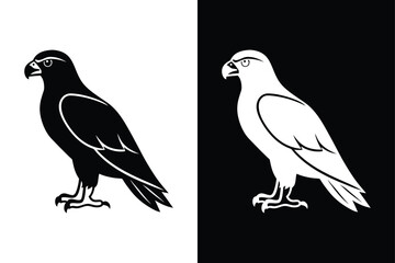 High-Quality Hawk Bird Silhouette Vector for Designers.